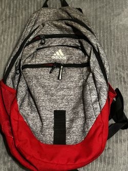 Adidas red and grey backpack