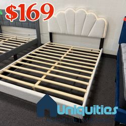 Queen bed frame with LED