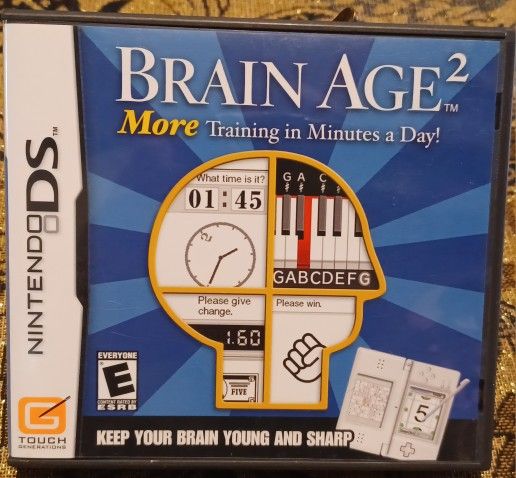 Brain Age 2 Video Game Nintendo DS Traing Puzzle Mind Thinking
