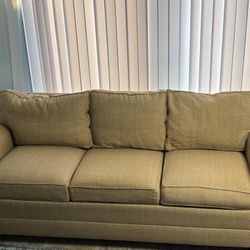 Ethan Allen Brown/Tan Couch/Sofa 