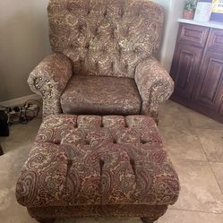 Upscale Chair And Ottoman Excellent Condition!