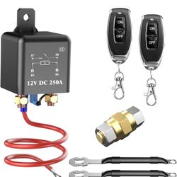Remote Battery Disconnect kill Switch 12V 250A for side post batteries. 2 remotes