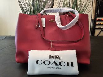 Brand New Coach Light Cherry Red Tote Bag