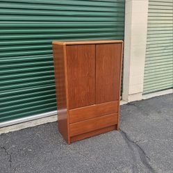 Vintage 1970s Danish Jesper Teak Armoire Dresser Cabinet Scandinavian Mid Century Retro
