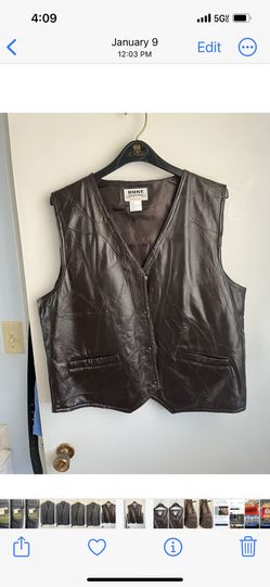 Men’s Black Leather Vest