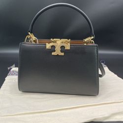 Tory Burch Mini Eleanor Pebbled Satchel Bag Black