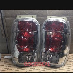 #OT54 98-01 Ford Explorer Mountaineer Taillight Chrome Tail Light Pair 