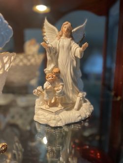 Guardian Angel With Holy Family Figurine Our Lady Of Peace