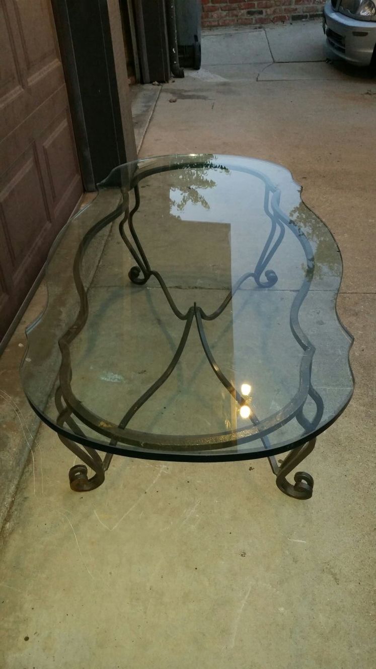 Glass top coffee table