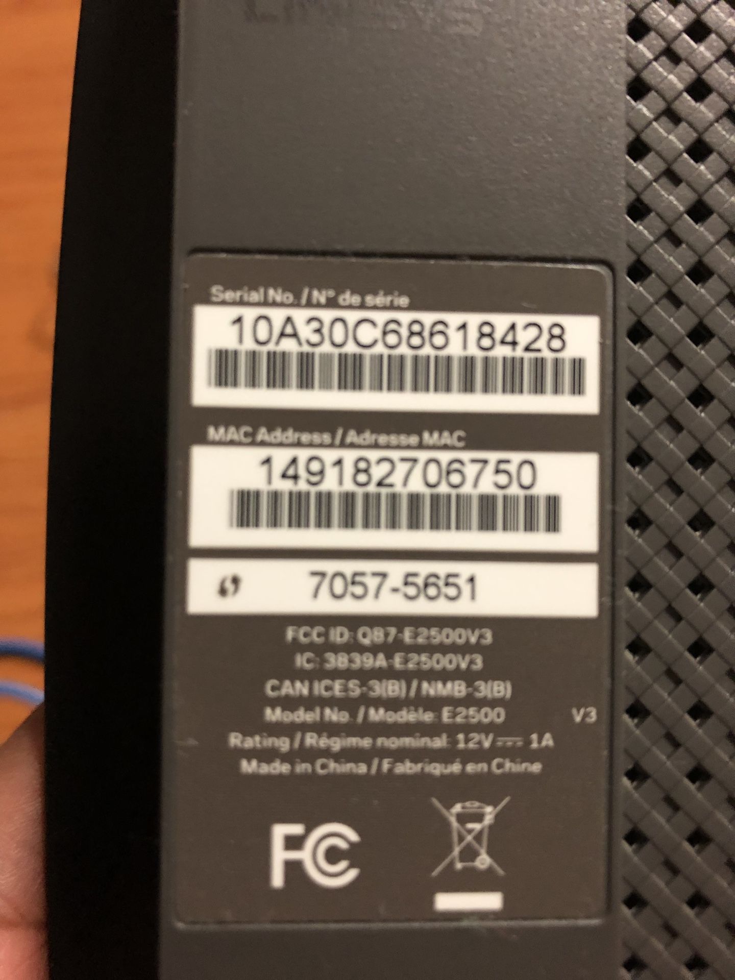 Linksys e2500-v3 WiFi Router