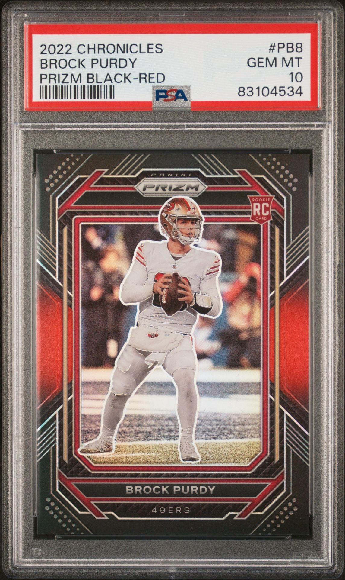 2022 Chronicles Brock Purdy Prizm Black Red /99 Rookie PSA 10 Color Match San Francisco 49ers