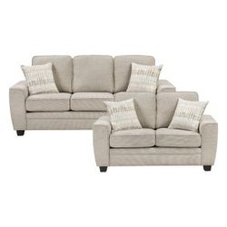 Brand new soft biege chenille sofa + loveseat 2PCs set