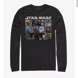 Star Wars Comic Strip Rectangle Long-Sleeve T-Shirt Size M