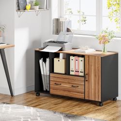 Mobile File Cabinet with Drawer and Door