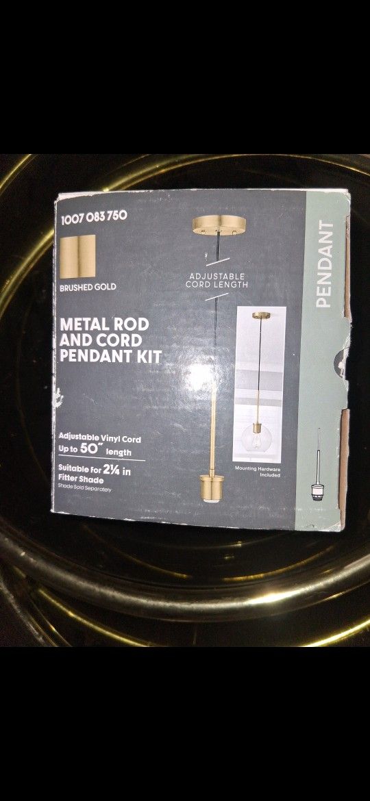 Metal Rod And Cord Pendant Kit Gold 3 Of Them 