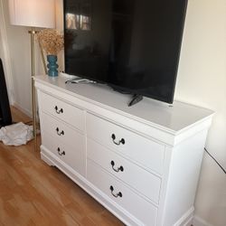 White Dresser, Nightstands, Mirror