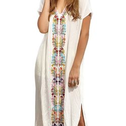 White Boho Beach Dress 