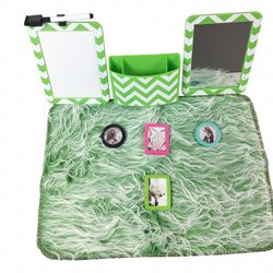 School Locker Organizer Accessories Kit with: Rug, Magnetic Mirror, Message Dry Erase Board, Picture Frames, and Bin