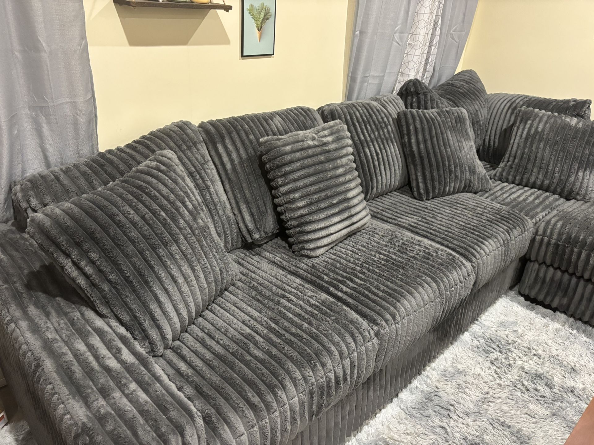 Corduroy Grey L Couch 