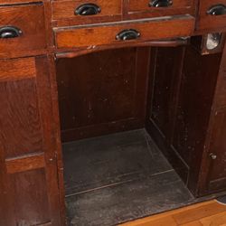 Antique Solid Oak Watchmaker Bench In Very Good Condition. Over 100 Years Old