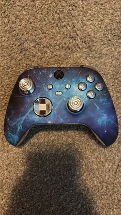 Custom blue nebula Xbox controller
