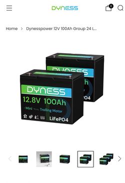 Dynesspower 12V 100Ah Group 24 LiFePO4 Lithium Deep Cycle Battery