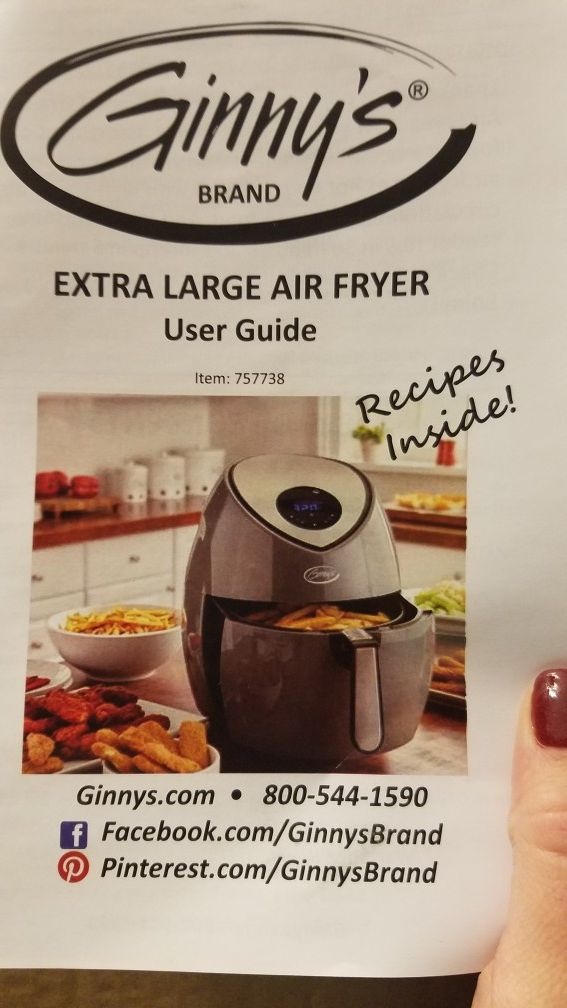 New, in box-Ginny's X-lg Air Fryer- Red