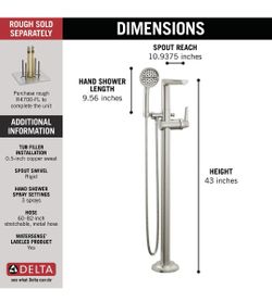 Delta Faucet T4771-PR-FL Galeon Tub Filler, Lumicoat Chrome
