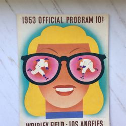 Vintage 1953 Official Wrigley Field Baseball Program- Los Angeles Vs Seattle