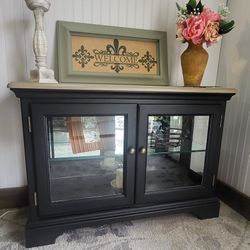 INVENTORY REDUCTION SALE! Entry Console Display Cabinet & Mirror