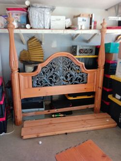 Cal King bed frame wood oak