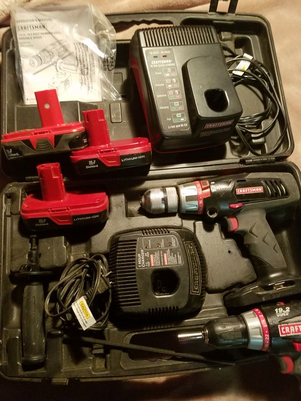 Craftsman 19 2v Cordless Hammer Drill Lot For In Burien Wa Craftsman 19 2v Cordless Hammer Drill Lot