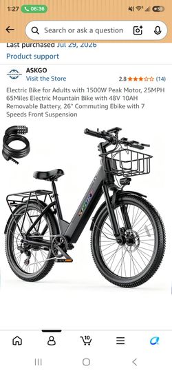 26" Electric Commuter Bike 1500W 7-Speed