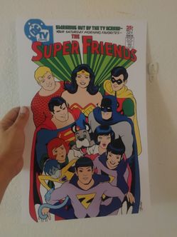 New poster of the 70s cartoon super Friends 12x18