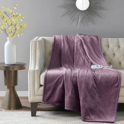 Electric Heated Blanket Throw 50'x62'' Fleece Heating Blanket Machine Wash