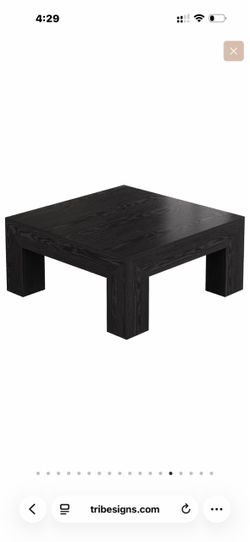 New Tribesigns Black Wood Square Coffee Table