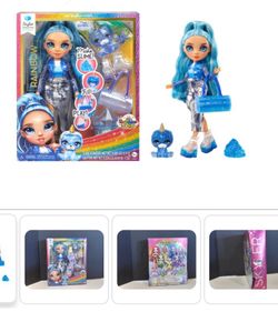 Rainbow High Skyler, Blue With Slime Kit & Pet, 11" Shimmer Posable Fashion Doll