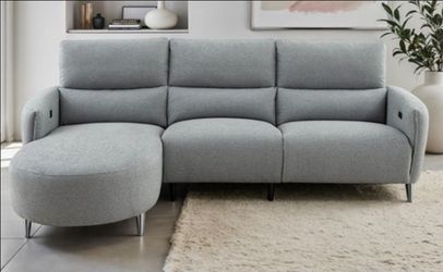 Brand New Grey Super Plush Power Reclining Sectional Sofa
