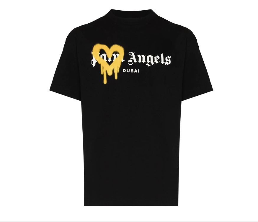 Palm Angels Dubai Heart Sprayed Logo T-Shirt