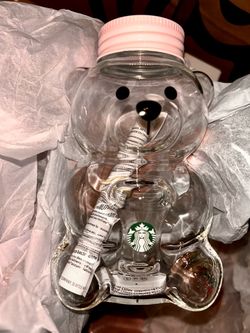 Strawberry Bear Glass Cup
