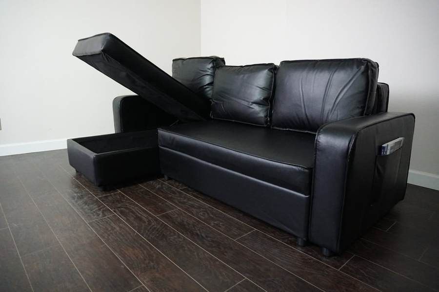 New Black / Brown Sofa Sleeper Chaise