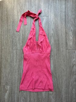 Guess Women's coral pink halter top