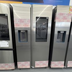  Samsung 36 in. 26.7 cu. ft. Standard Depth Smart Side by Side Refrigerator in Stainless Steel with Family Hub