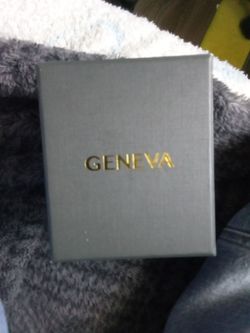 Geneva Men's Gold Tone Crystal Bezel Watch