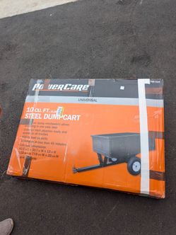 Powercare 10 cu. ft. Lawn Mower Dump Cart with Wheels – New