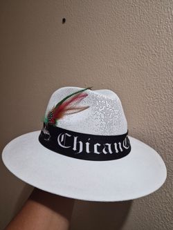 Chicano Wide Brim Fedora Hat with Feathers
