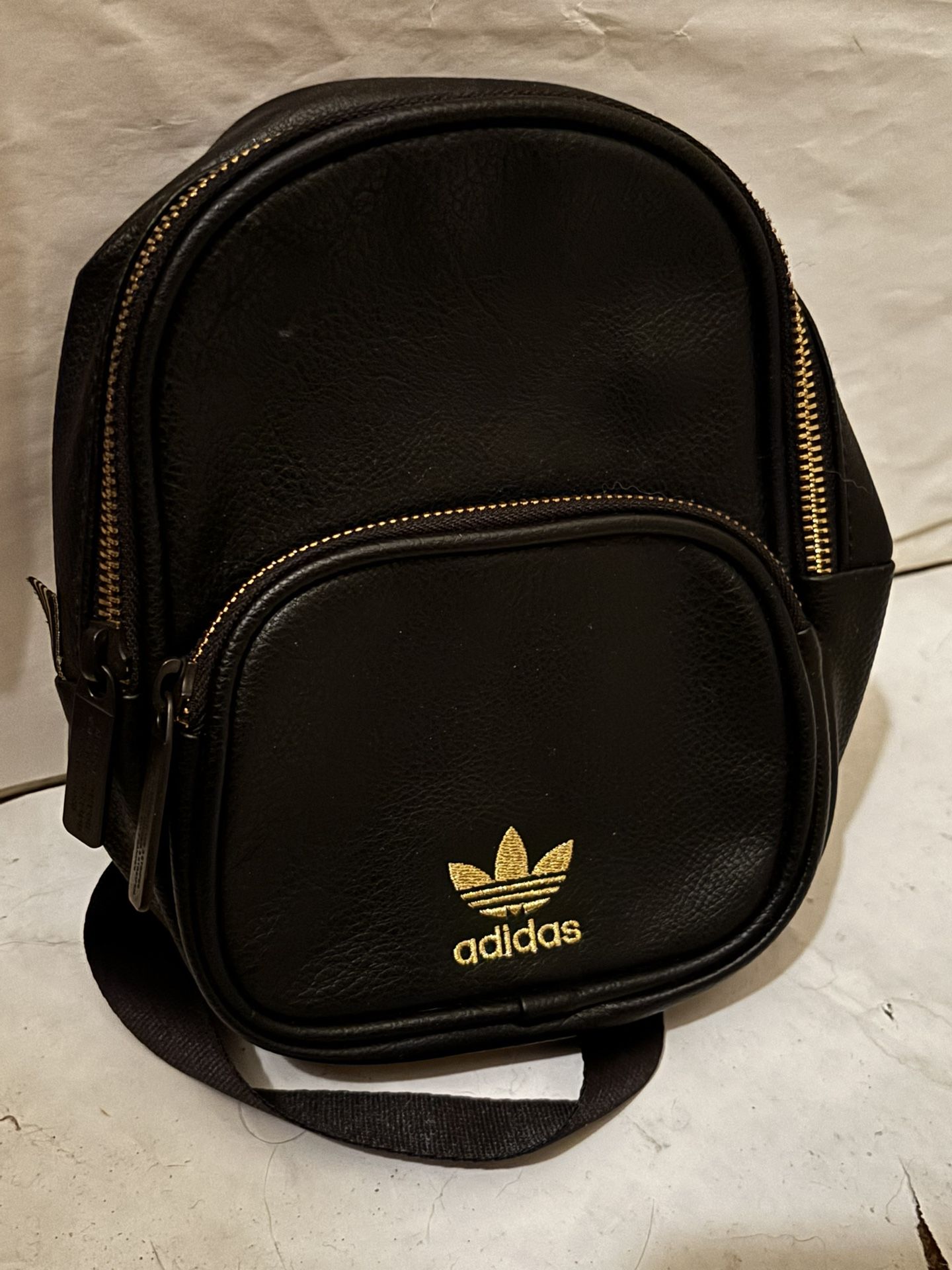 Adidas  Originals Mini Backpack Black Gold Logo