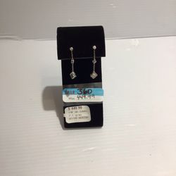 White Gold Dangle Earrings 