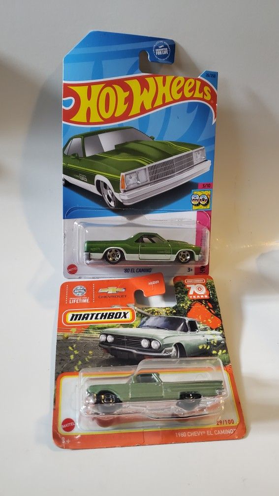 Hot Wheels & Matchbox '80 El Camino & 1960 Chevy El  Camino  Die-cast Toy Cars