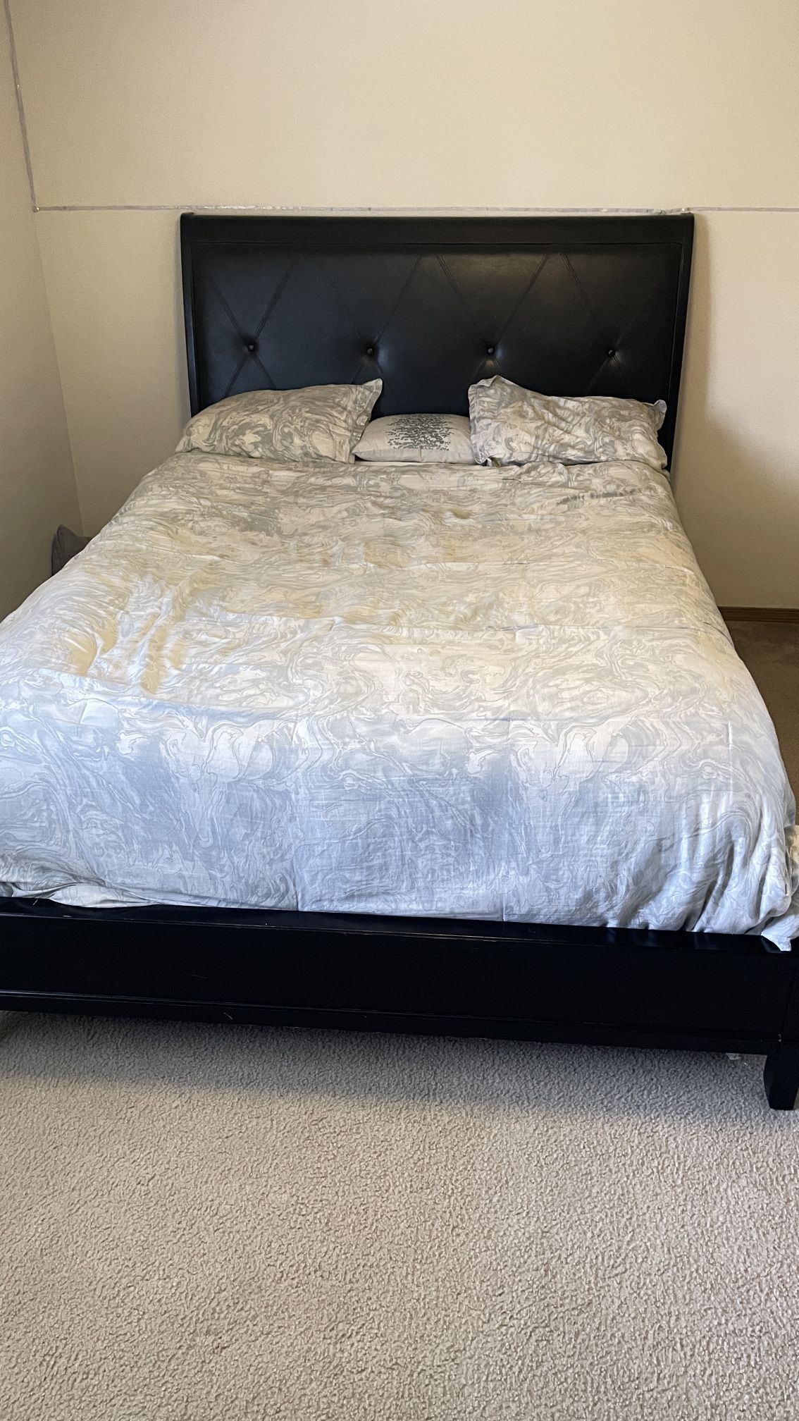 Queen Bed Frame and Mattress 